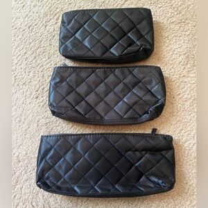 Quilted 3 Piece Cometic Bag Set